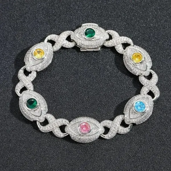 Philipp Plein Evil Eye Multicolor Crystal Bracelet - 1