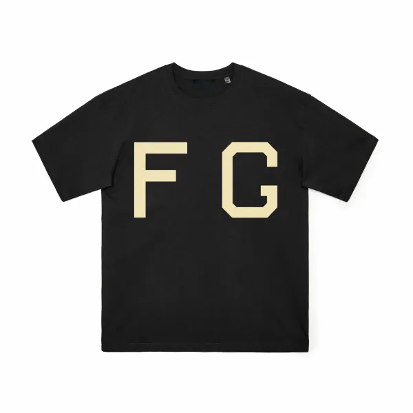 FC Black Oversized T-Shirt with Cream Logo - 1