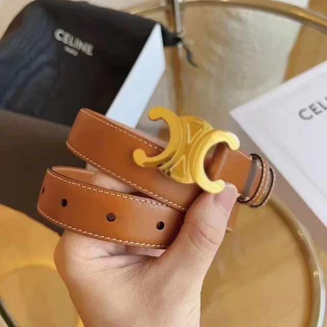 Celine Belts Triomphe Buckle Leather Belt product detail image 6