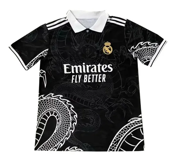Real Madrid x Adidas Dragon Print Black Away Jersey - 1