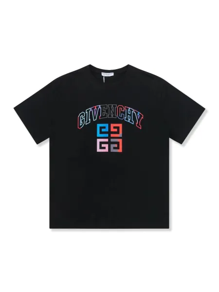 Givenchy Arch Logo Multicolor Print Black T-Shirt - 1