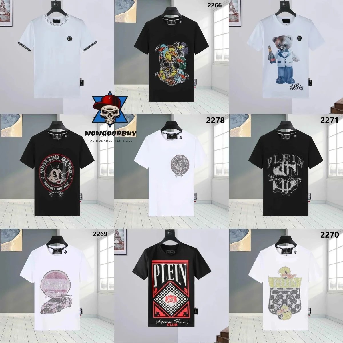 Philipp Plein Platinum Cut Crystal Embellished Skull T-Shirt Black - 2