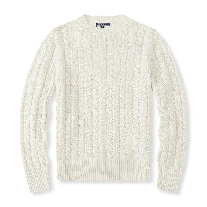Polo Ralph Lauren Knitwear Cable-Knit Crewneck Sweater — 6010 men's white