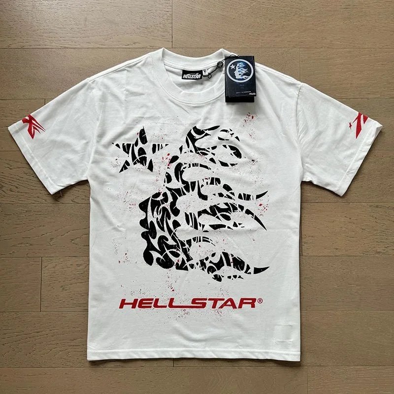 Hellstar T-Shirts Graphic short-sleeve T-shirt — X588 white and red