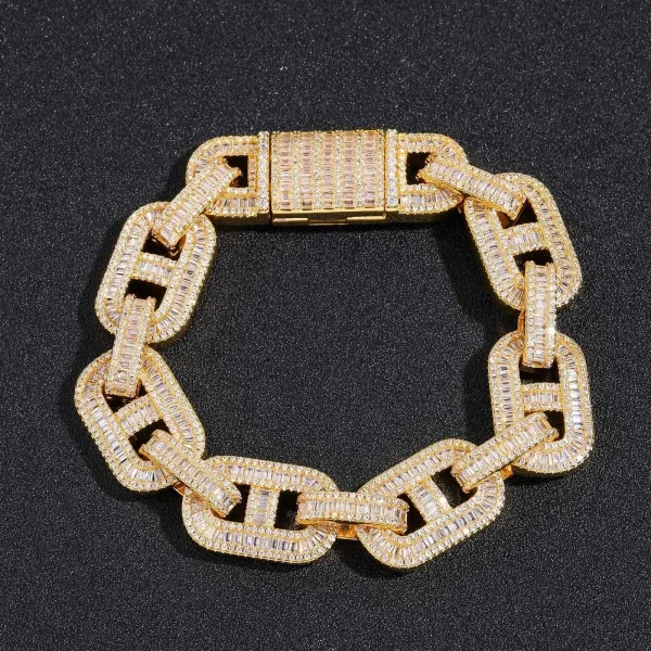 Philipp Plein Chain Link Bracelet Gold Cubic Zirconia Bracelet - 1