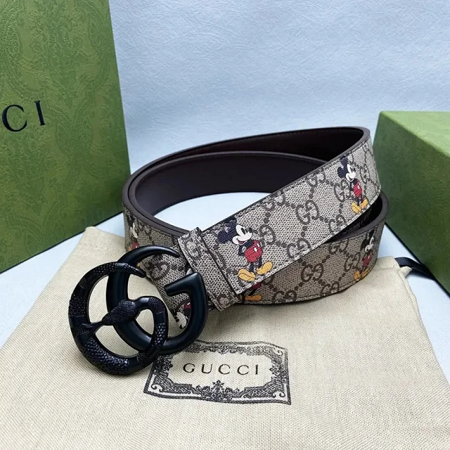 Gucci Belts Double G Buckle GG Monogram Belt product detail image 4