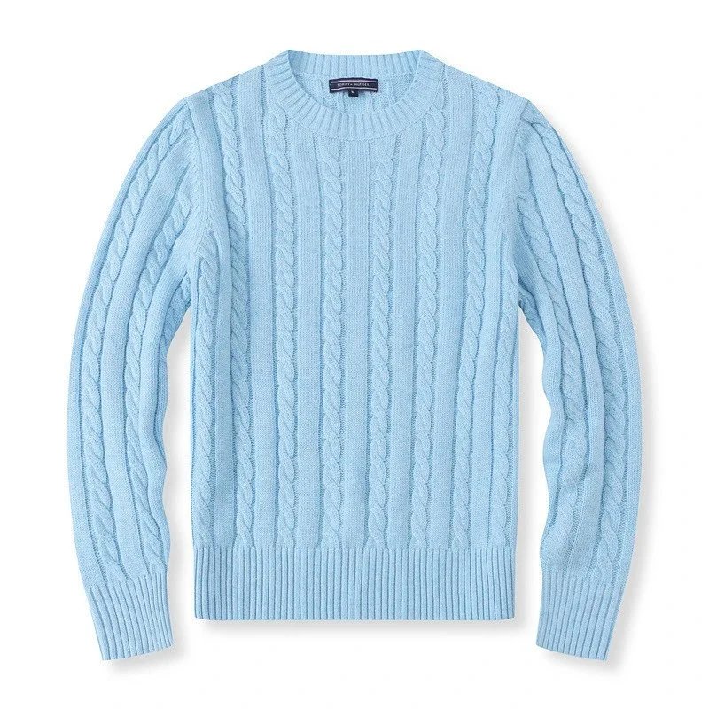 Polo Ralph Lauren Knitwear Cable-Knit Crewneck Sweater — 6010 men's sky blue
