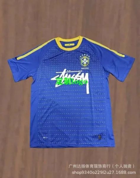 Stussy x Brazil National Team Custom Jersey Blue - 1