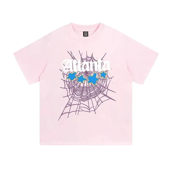 Amiri Spiderweb Graphic Pink T-Shirt - 1
