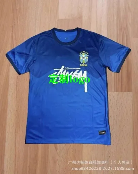 Stussy x CBF Brazil Collaboration Jersey Blue T-Shirt - 1