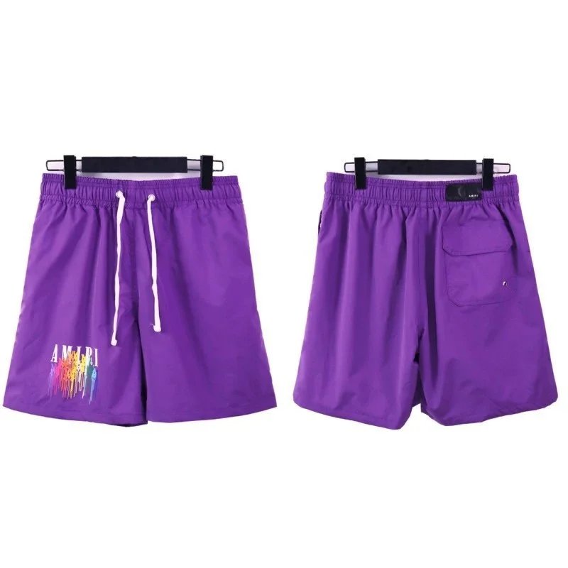 AMIRI Shorts Washed logo drawstring — 8565 purple