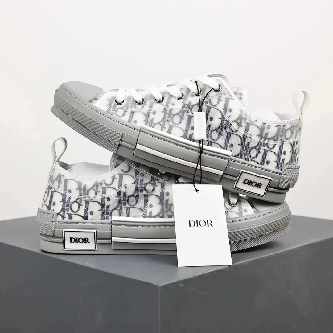 Dior B23 Newspaper Print White Transparent Sneakers - 10