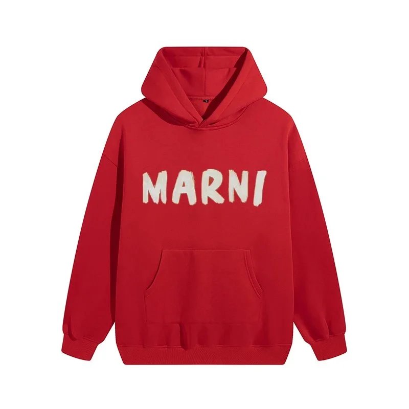 Marni Hoodies & Sweatshirts Logo-print pullover hoodie with kangaroo pocket — 3