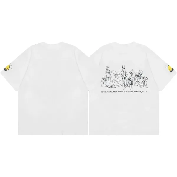 Antisocial Social Club x HBG Store Group Illustration White T-Shirt - 1