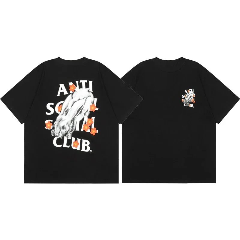 Anti Social Club T-Shirts Graphic Print Short-Sleeve T-Shirt — 10 black