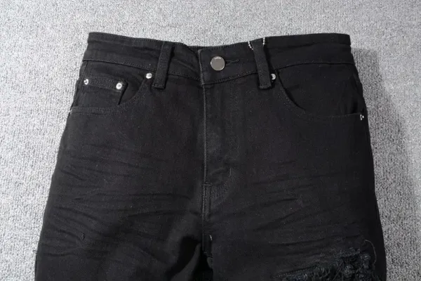Amiri Distressed Patchwork Black Jeans - 6