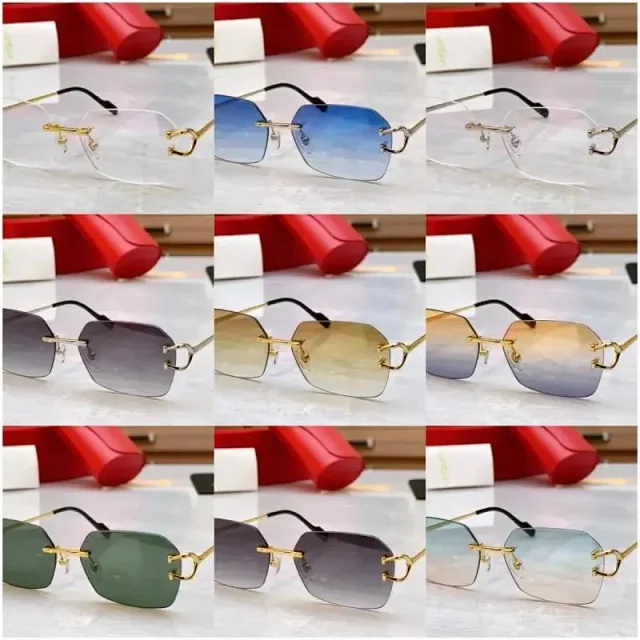 Cartier Eyewear CT0418O Rimless Rectangular Glasses product detail image 1