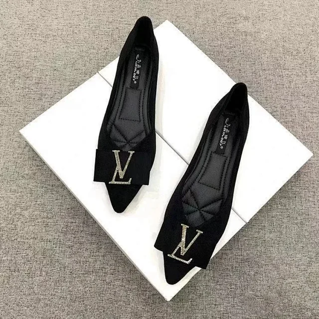Unbranded Casual Shoes Pointed-Toe Flat with Rhinestone V Buckle product detail image 2