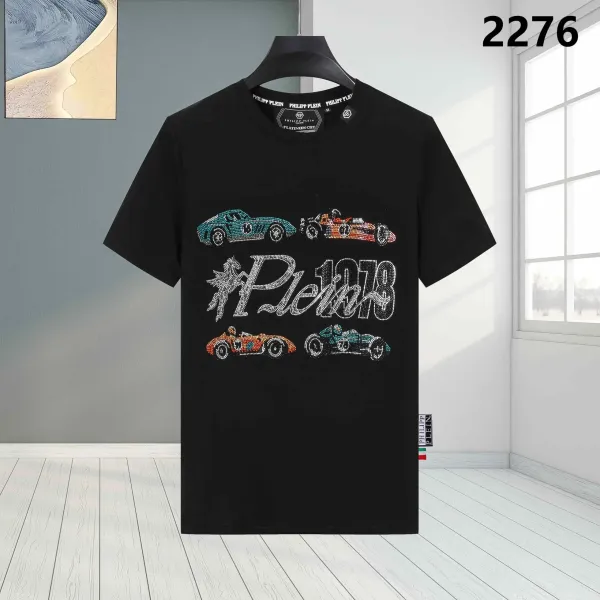 Philipp Plein Racing Cars Crystal Embellished Black T-Shirt - 1
