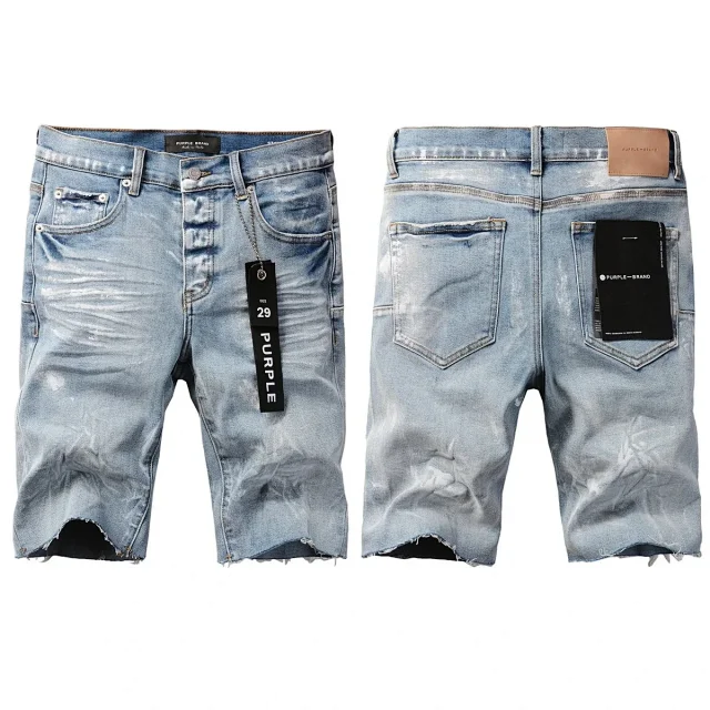 Purple Brand Shorts Distressed raw-hem denim product detail image 2
