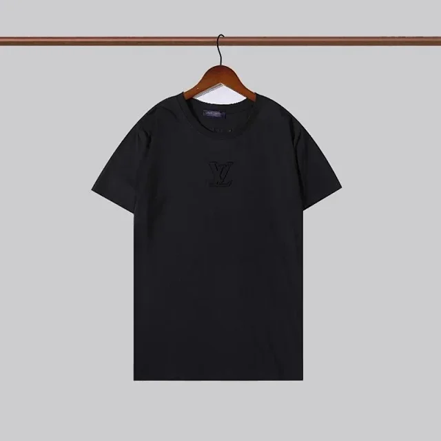Louis Vuitton T-Shirts Crewneck T-Shirt with Embossed LV Logo product detail image 5