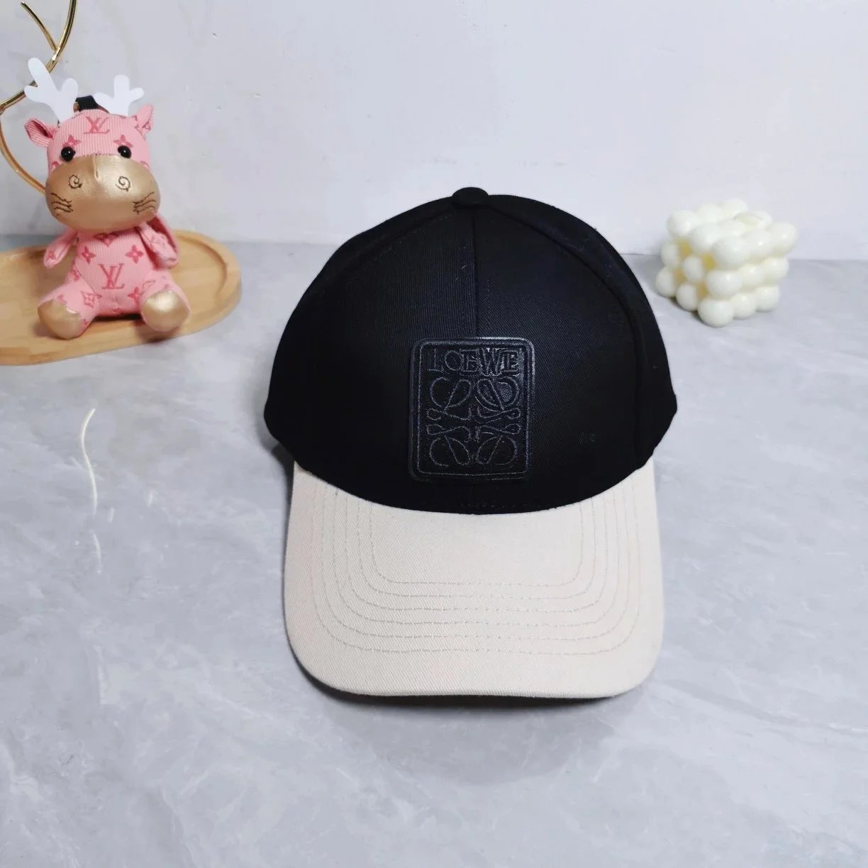 Loewe Anagram Patch Corduroy Baseball Cap Blue - 4