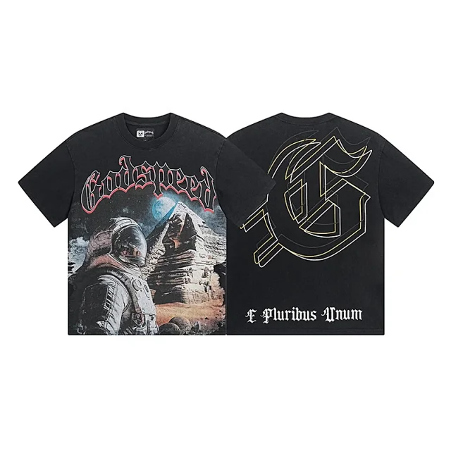 Godspeed T-Shirts Vintage-washed graphic print crew-neck product detail image 15