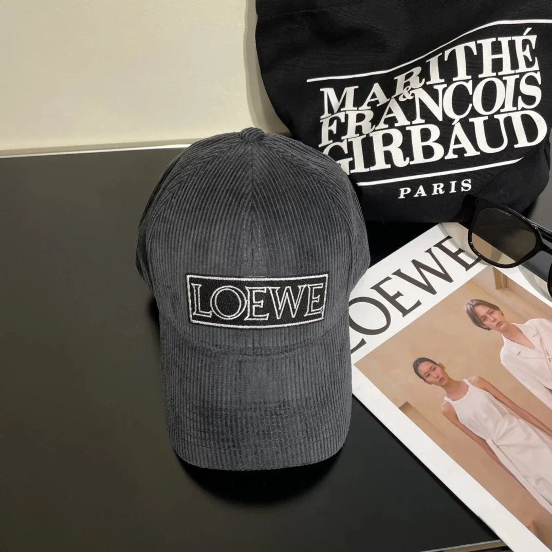 Loewe Corduroy Baseball Cap Gray - 1
