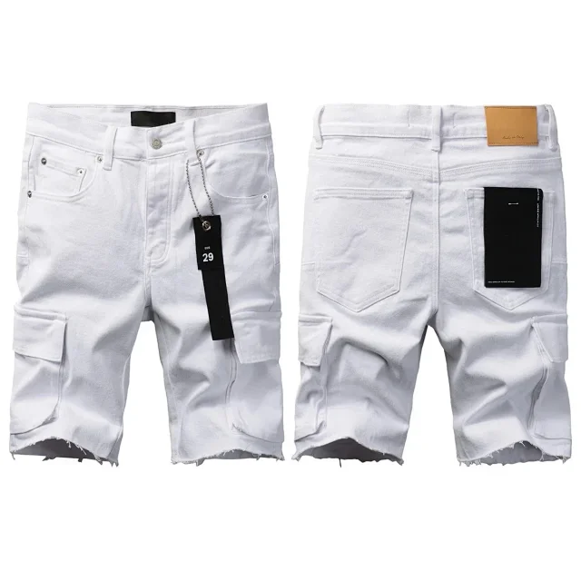 Purple Brand Shorts Distressed raw-hem denim product detail image 8