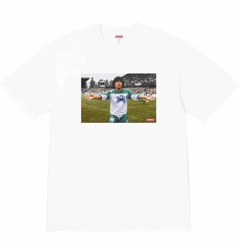 Supreme T-Shirts Short-Sleeve Graphic Print T-Shirt — B359 Maradona white