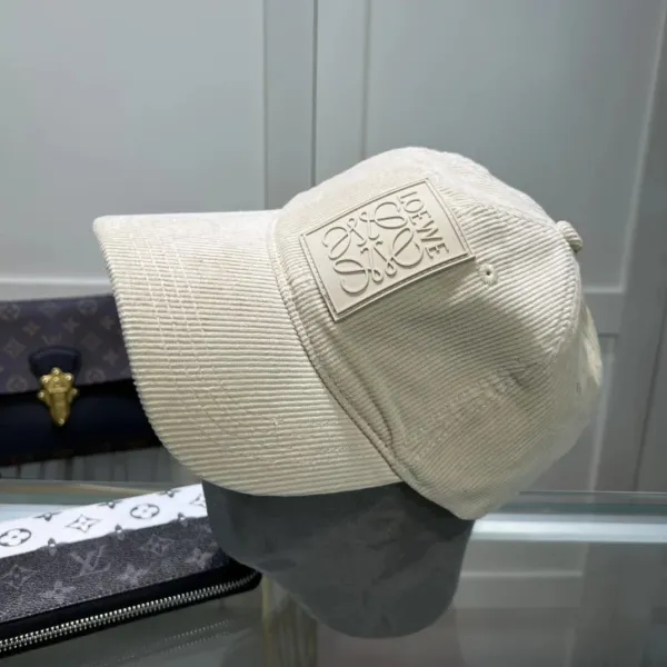 Loewe Anagram Patch Corduroy Baseball Cap Blue - 3