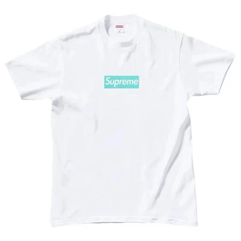 Supreme T-Shirts Short-Sleeve Graphic Print T-Shirt — B295 white blue