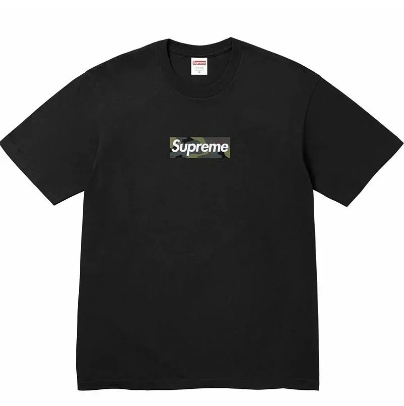 Supreme T-Shirts Short-Sleeve Graphic Print T-Shirt — B353 Camouflage Black
