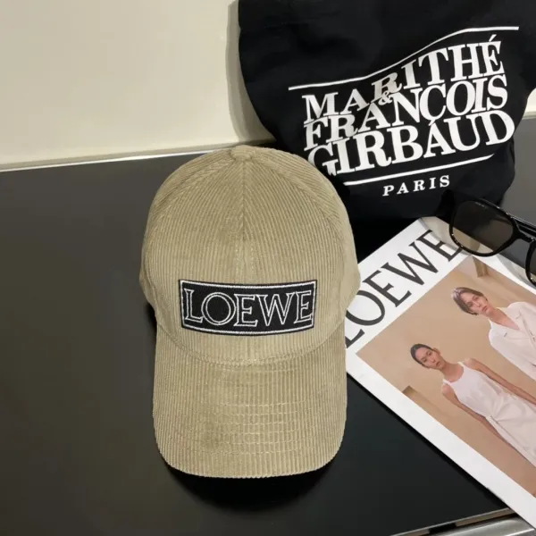 Loewe Corduroy Baseball Cap Beige - 1