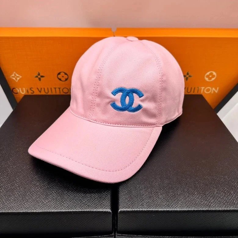 Chanel CC Logo Pink Baseball Cap - 1