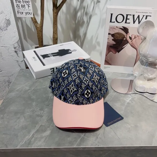 Louis Vuitton Monogram Denim Baseball Cap Pink Navy - 1