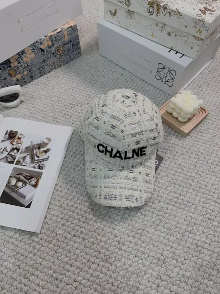 Chanel Tweed Baseball Cap White/Black - 1