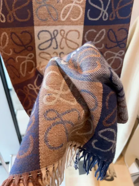 Loewe Puzzle Scarf Multicolor Cashmere-Silk Scarf - 1