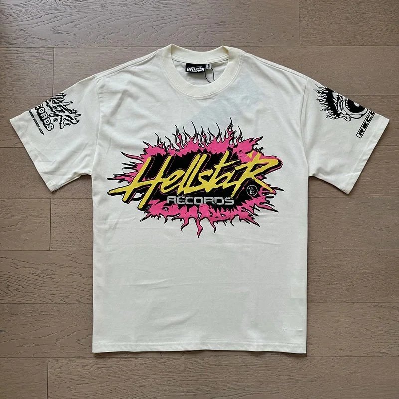 Hellstar T-Shirts Graphic short-sleeve T-shirt — x587 apricot color