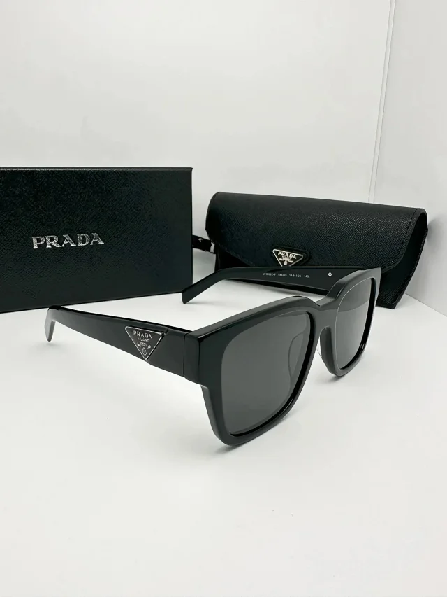Prada Eyewear Square-frame sunglasses with triangle logo temples product detail image 1