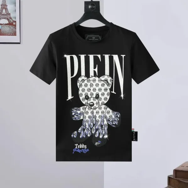Philipp Plein Teddy Racing Black Rhinestone T-Shirt - 1