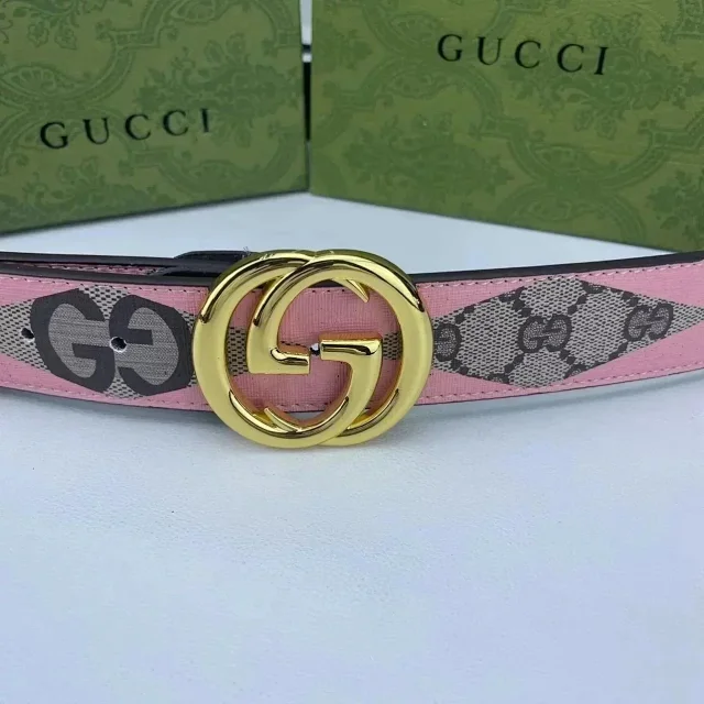 Burberry Belts Check Pattern Belt with B Monogram Buckle product detail image 7