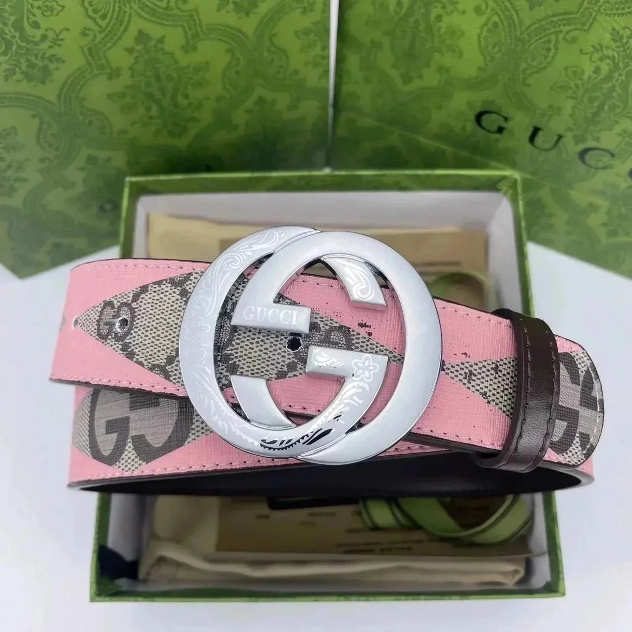 Burberry Belts Check Pattern Belt with B Monogram Buckle — 17