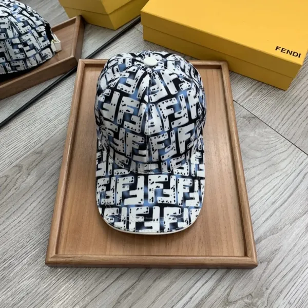 Fendi FF Logo Print Baseball Cap Multicolor - 1
