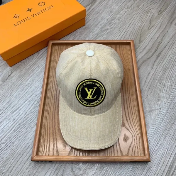Louis Vuitton Monogram Circle Patch Baseball Cap Beige - 1
