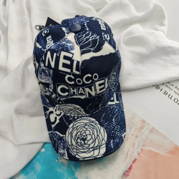 Chanel Coco Chanel Print Navy Blue Baseball Cap - 1