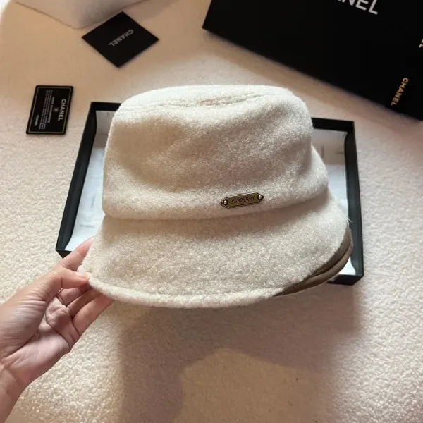 Burberry Felt Bucket Hat Beige Accessories - 1