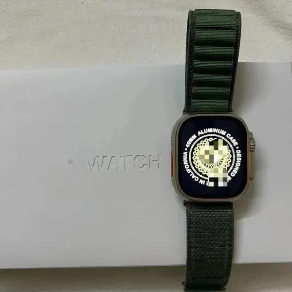 Apple Watch Series 8 Gold Aluminum with Floral Face Beige Sport Band Smartwatch - 4