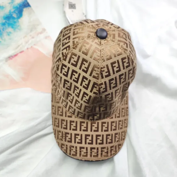 Fendi FF Monogram Baseball Cap Beige Brown - 1