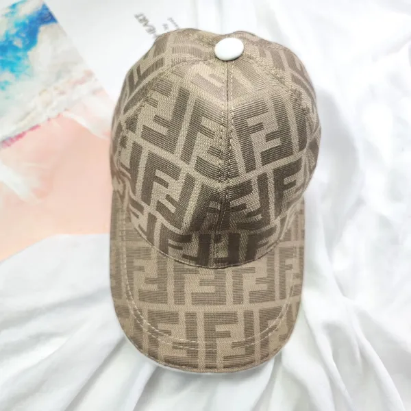 Fendi FF Monogram Beige Baseball Cap - 1